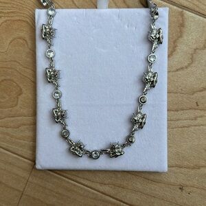 Boys Lie Crystal Clear Silver Necklace